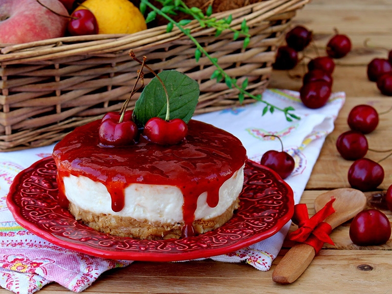 receita de cheesecake light de cereja com ovo inteiro Dovo