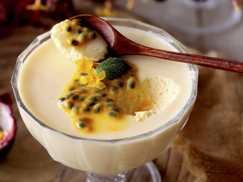 receita de Mousse de chocolate branco e maracujá com claras de ovo Dovo